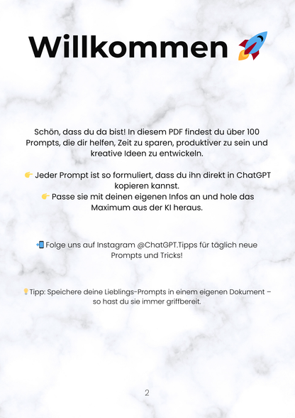 💡 100+ Prompts, die dir jeden Tag Zeit sparen